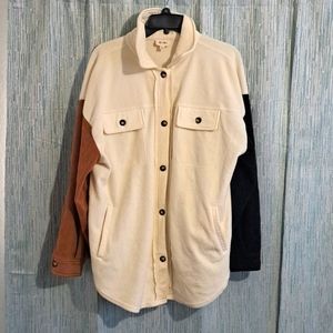 Bibi Fleece Buttonen Down Oversized Jacket